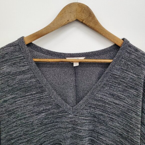 Terra & Sky 4X Sweater V-Neck Knit Lightweight Pullover Black Gray Plus Size - Picture 8 of 12